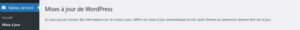 Capture d'écran du menu d'administration WordPress : Mises à jour